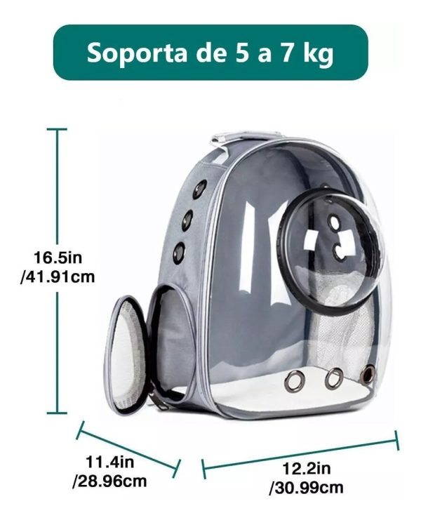 Mochila Burbuja Red Transportadora Perro Gato Mr Wuff Comoda Azul - Imagen 6