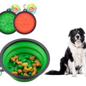 Plato Comedero Perro Plegable Interactivo Grande Mr Wuff Verde