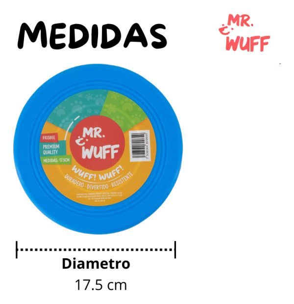 Frisbee Volador Perro Mr Wuff Resistente Flexible Azul - Imagen 4
