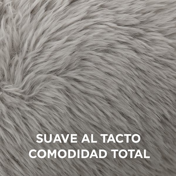Cama Redonda Para Perro Gato Mascota Antiestrés Mr Wuff Gris 50 Cm - Imagen 3