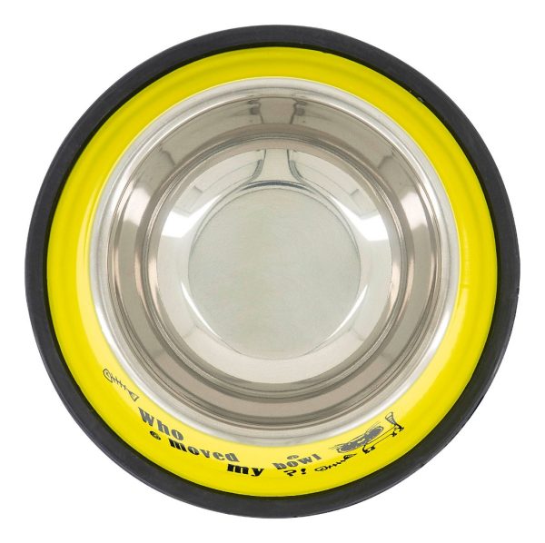 Plato Comedero Perro Antidezlizante 538 G 19oz 22 Cm Mr Wuff Color Amarillo - Imagen 2