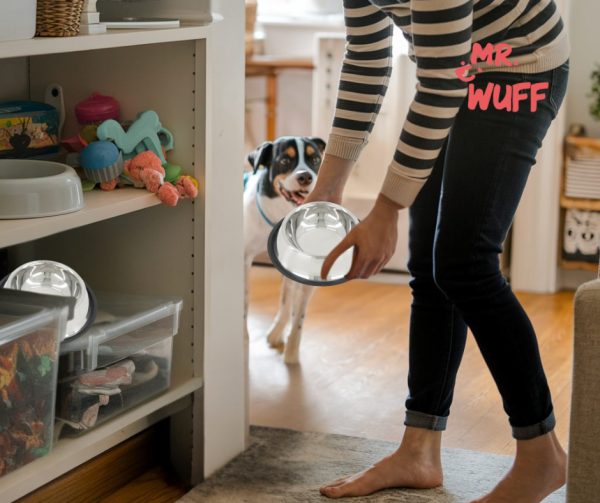 Plato Comedero Perro Antidezlizante 1.38kg 49oz 30cm Mr Wuff Plateado - Imagen 9