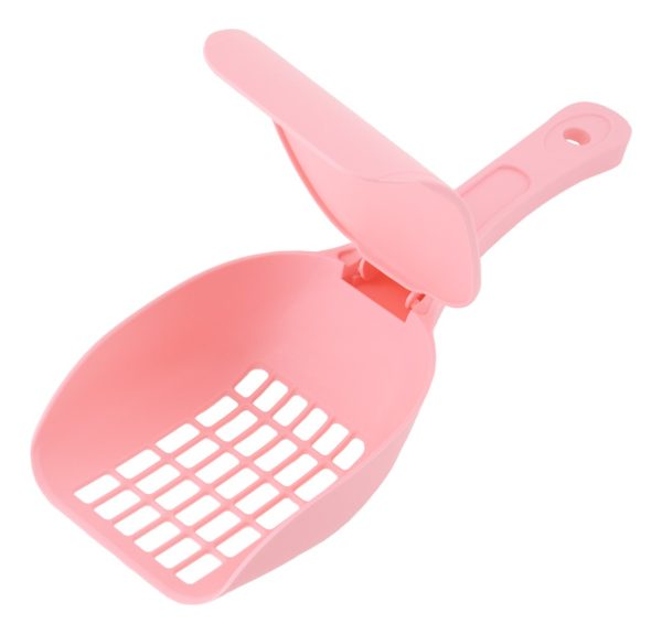 Pala Recogedor Arenero Para Gatos Mr Wuff Con Tapadera Color Rosa