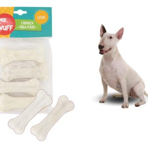 Premios Carnaza Perro 4 Huesos 200gr Mr Wuff Leche