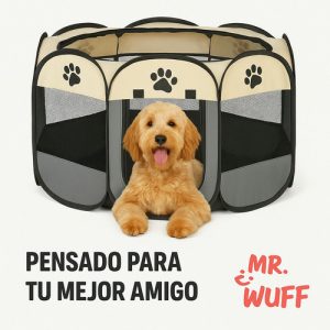 Casa Corral Para Perro Gato Conejo Mascota Plegable Mr Wuff Gris / Chico