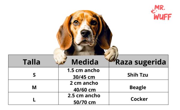 Collar Para Perro Hebilla Cinturon Metal Ajustable Mr Wuff Color Rojo Tamaño Del Collar M - Imagen 3