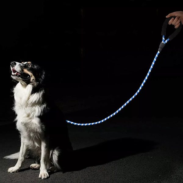 Correa Para Perro Fuerte Reflejante Mango Acolchado Mr Wuff Color Azul - Imagen 8