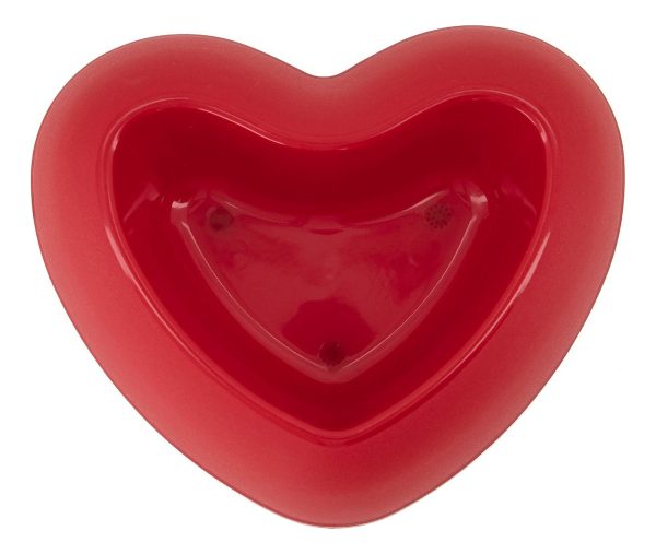Plato Comedero Para Perro Plastico Forma Corazon Mr Wuff Rojo - Imagen 4