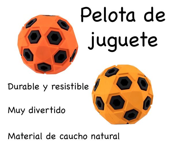 Juguete Pelota Dispensador Doble Grosor Para Perro Mr Wuff Color Naranja Claro - Imagen 5