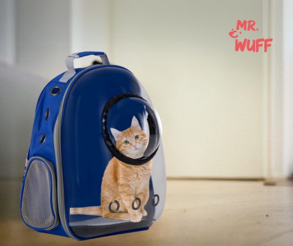 Mochila Burbuja Red Transportadora Perro Gato Mr Wuff Comoda Color Azul - Imagen 3