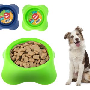 Plato Comedero Para Perro Plastico Mediano 18x15x6cm Mr Wuff Verde