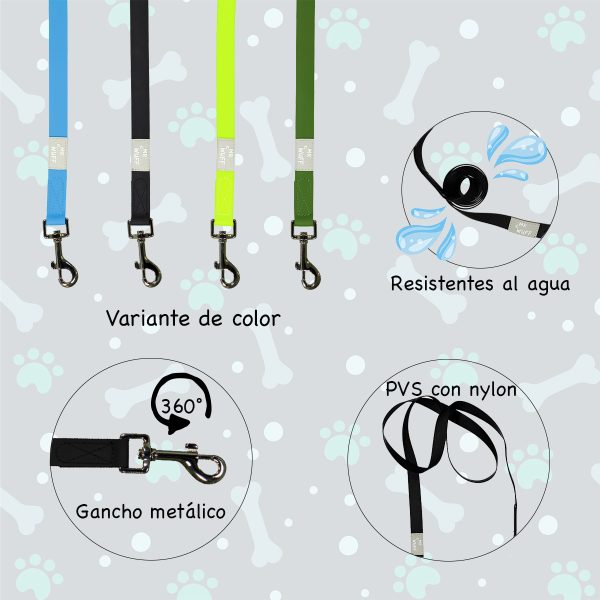 Correa Para Perro Resistente Calidad Mr Wuff Color Negro - Imagen 7