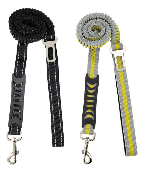 Correa Cinturon Auto Mr Wuff Para Perro Elastica Resistente Color Negro Negro - Imagen 2
