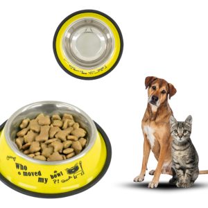 Plato Comedero Perro Antidezlizante 765 G 27oz 26 Cm Mr Wuff Color Amarillo