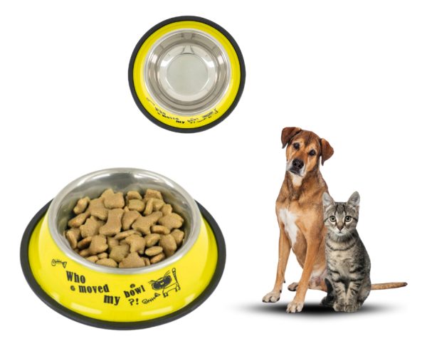 Plato Comedero Perro Antidezlizante 765 G 27oz 26 Cm Mr Wuff Color Amarillo