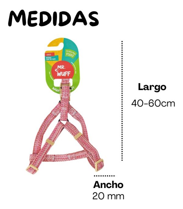 Pechera Arnes De Seguridad Para Perros Resistente Mr Wuff Rosa L - Imagen 4