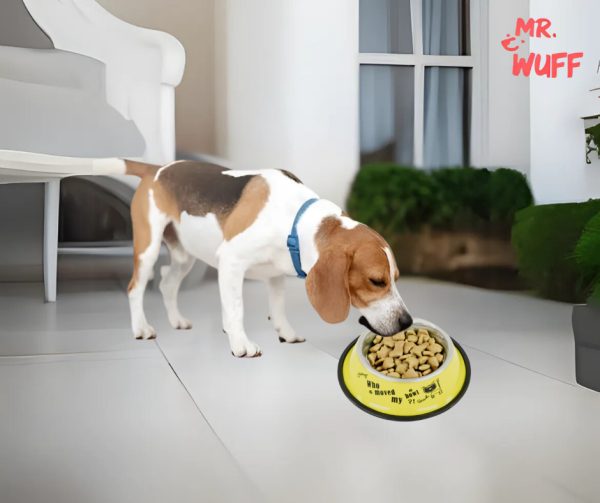 Plato Comedero Perro Antidezlizante 765 G 27oz 26 Cm Mr Wuff Amarillo - Imagen 4