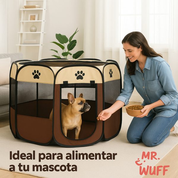 Casa Corral Para Perro Gato Conejo Mascota Plegable Mr Wuff Café / Grande - Imagen 6