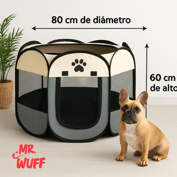 Casa Corral Para Perro Gato Conejo Mascota Plegable Mr Wuff Gris / Chico - Imagen 3