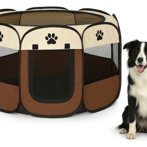 Casa Corral Para Perro Gato Conejo Mascota Plegable Mr Wuff Café / Grande