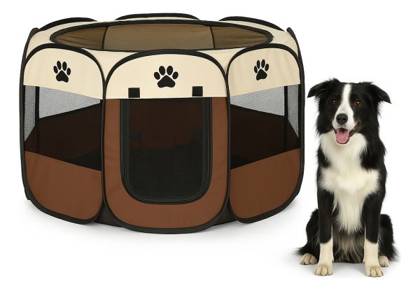 Casa Corral Para Perro Gato Conejo Mascota Plegable Mr Wuff Café / Grande