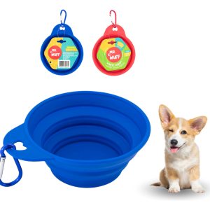 Plato Comedero Para Perro Plegable 11x6x3.5cm Mr Wuff Azul
