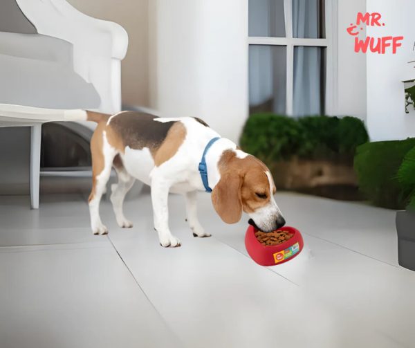 Plato Comedero Para Perro Plastico Forma Corazon Mr Wuff Rojo - Imagen 6