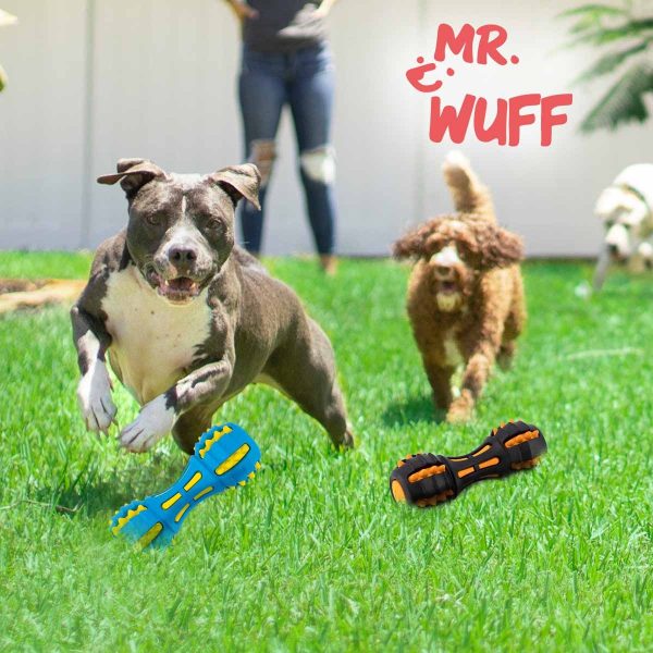 Juguete Pesa Mordedera Para Perro Flexible 17x7cm Mr Wuff Negro - Imagen 6