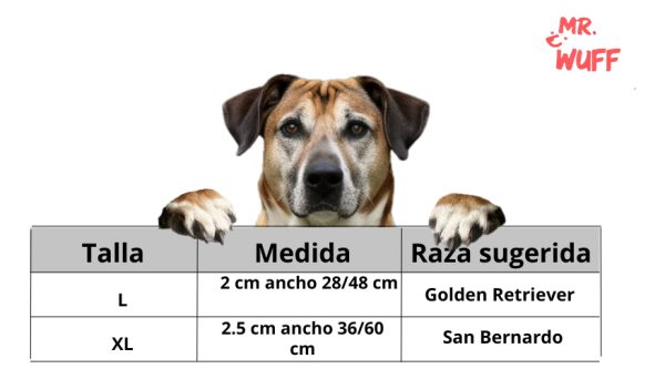Collar Para Perro Reflejante Cierre Argollas Ajusta Mr Wuff Color Amarillo Tamaño Del Collar L - Imagen 3