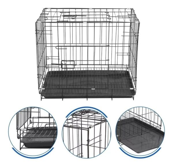 Jaula Plegable Transportadora Perro Gato Mr Wuff 50x37x40cm Color Negro - Imagen 6