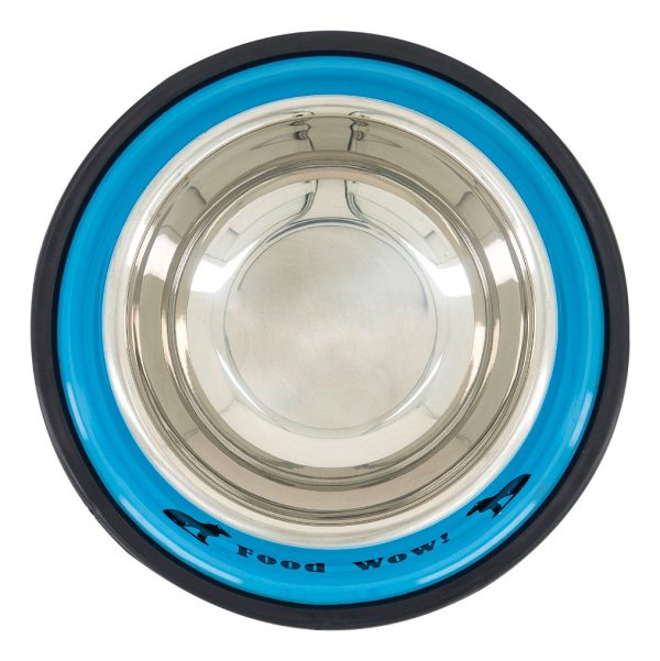 Plato Comedero Perro Antidezlizante 765 G 27oz 26 Cm Mr Wuff Color Azul - Imagen 2