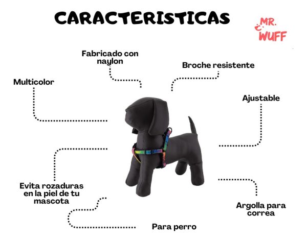 Pechera Arnes De Seguridad Para Perros Resistente Mr Wuff Multicolor L - Imagen 7