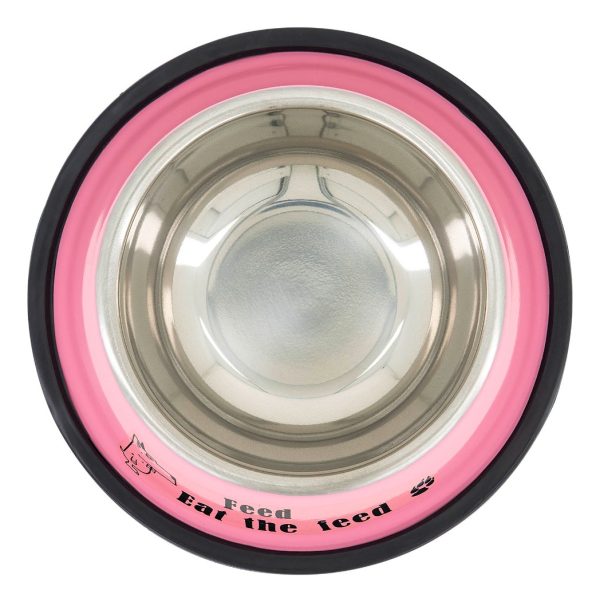 Plato Comedero Perro Antidezlizante 538 G 19oz 22 Cm Mr Wuff Color Rosa - Imagen 2
