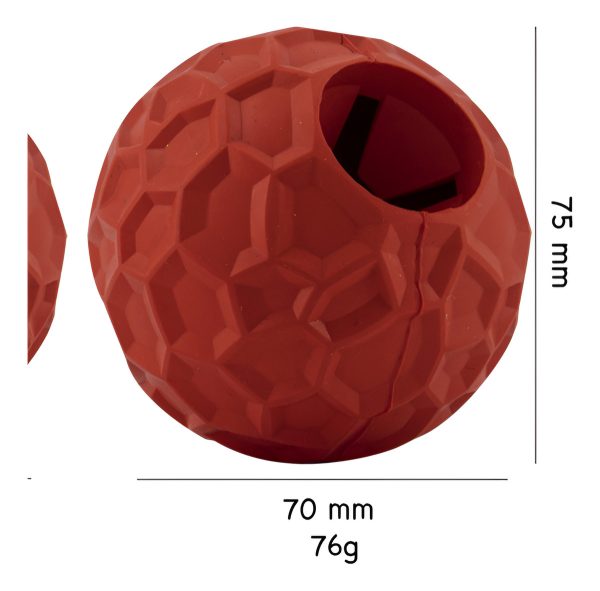 Comedero Para Perros Pelota Juguete Para Mascotas Mr Wuff Rojo Grande - Imagen 4