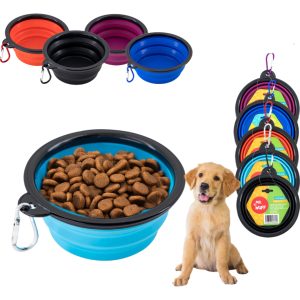 Plato Comedero Para Perro Plegable 155g Mr Wuff Azul