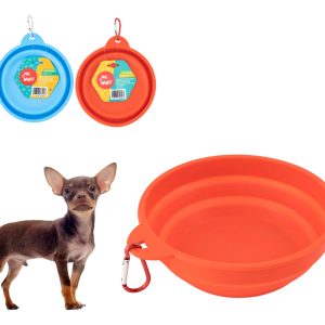 Plato Comedero Para Perro Plegable 17x11x5cm Mr Wuff Color Rojo