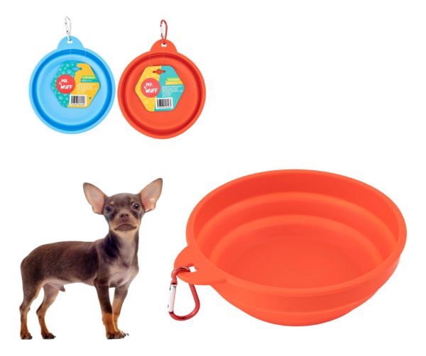 Plato Comedero Para Perro Plegable 17x11x5cm Mr Wuff Color Rojo