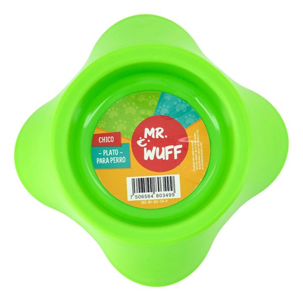 Plato Comedero Para Perro Plastico Mediano 18x15x6cm Mr Wuff Color Verde - Imagen 6