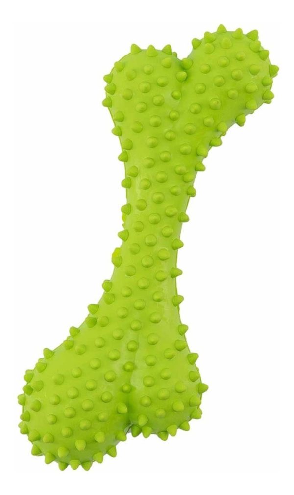 Juguete Para Perro Hueso Mordible Con Textura Sabor Res Verde