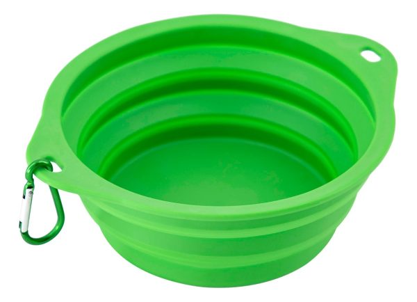 Plato Comedero Para Perro Plegable 16x12x6cm Mr Wuff Verde - Imagen 2