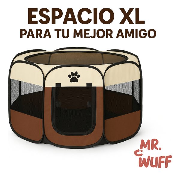 Casa Corral Para Perro Gato Conejo Mascota Plegable Mr Wuff Café / Grande - Imagen 9