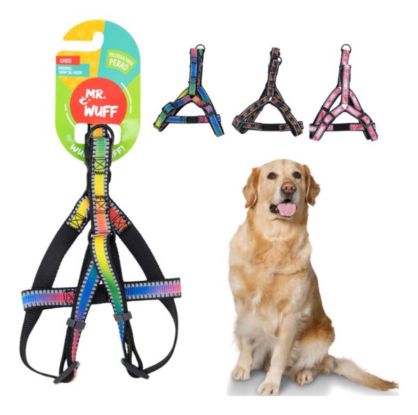 Pechera Arnes De Seguridad Para Perros Resistente Mr Wuff Multicolor L