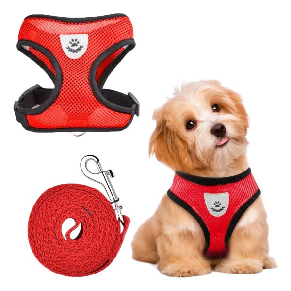 Pechera Perro Arnes Seguridad Mr Wuff Chico Mediano Y Grande Rojo M37-47cm - Imagen 7