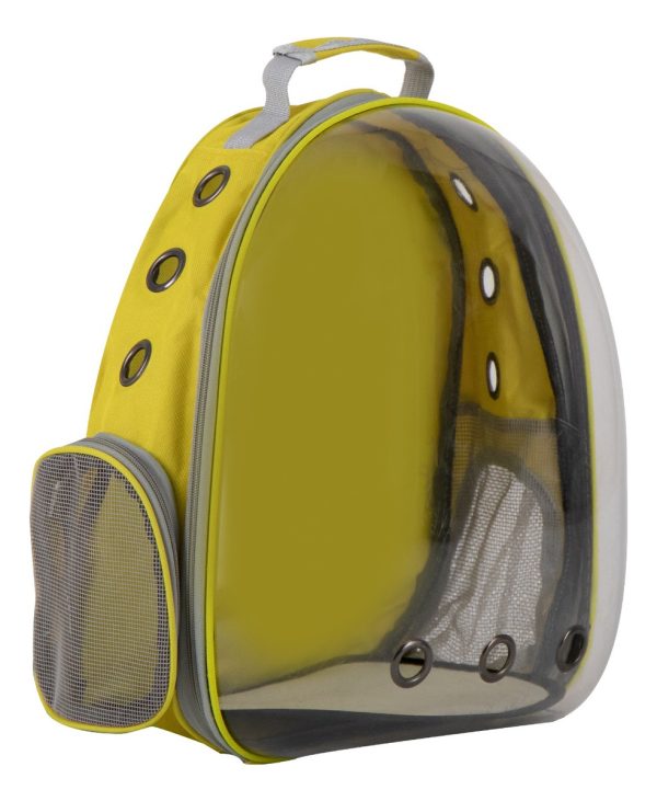 Mochila Transportadora Gato Perro Mr Wuff Comoda Back Amarillo - Imagen 2
