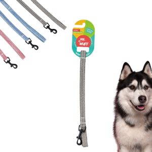 Correa Para Perros Grande Resistente Fuerte 1.20m Mr Wuff Gris