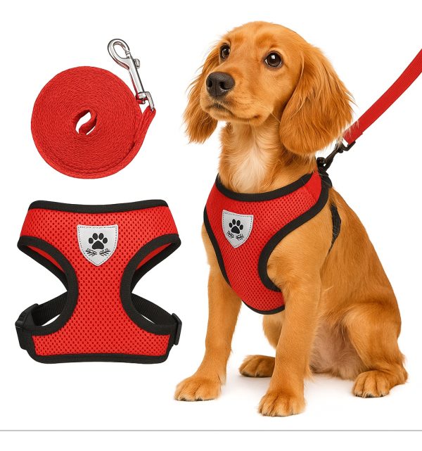 Pechera Perro Arnes Seguridad Mr Wuff Chico Mediano Y Grande Rojo M37-47cm
