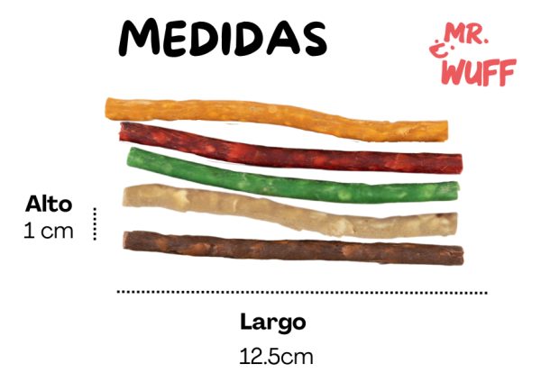 Premios Carnaza Perro Snack 20 Palitos 250gr Mr Wuff Mixto - Imagen 3
