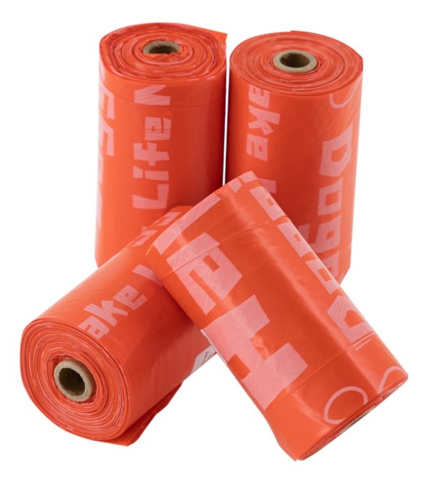 60 Bolsas Para Perros Popo Heces Sanitarias Mr Wuff 4 Rollos Color Rojo - Imagen 2