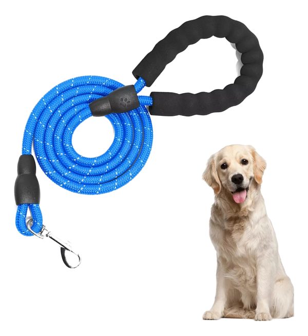 Correa Para Perro Fuerte Reflejante Mango Acolchado Mr Wuff Color Azul - Imagen 2