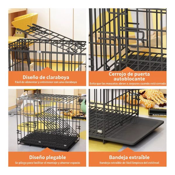 Jaula Plegable Transportadora Perro Gato Mr Wuff 50x37x40cm Color Negro - Imagen 8
